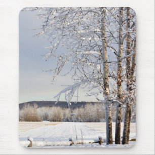 Historisches Molkerei-Feld im Winter - Alaska Mousepad