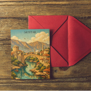 Historisches Mostar, Bosnien Stari Most Brücke Wah Postkarte