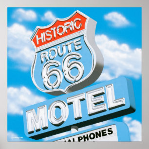 Historisches Motel-Plakat des Weg-66 Poster