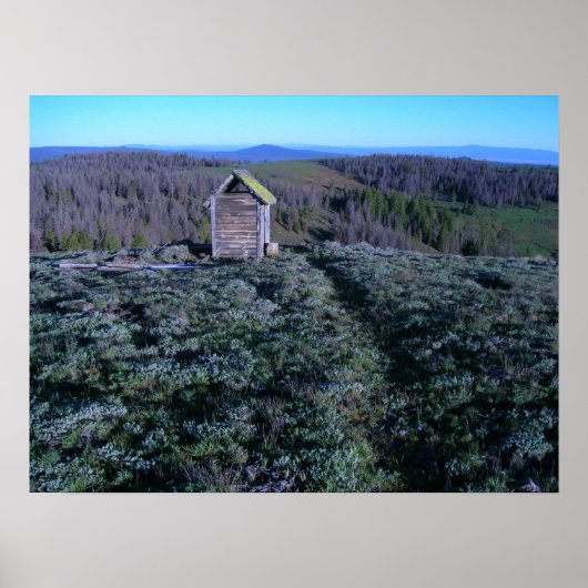 Historisches Outhouse am Bald Feuer Ausblick Poster (Vorne)