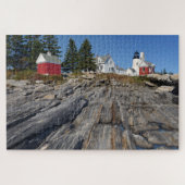 Historisches Pemaquid Point Leuchtturm in Maine Puzzle (Horizontal)
