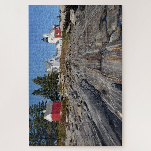 Historisches Pemaquid Point Leuchtturm in Maine Puzzle (Vertikal)