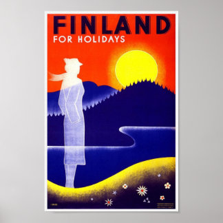 Historisches Plakat für Reisen in Findland
