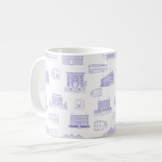 Historisches Salem MA Toile Kaffeetasse (Vorderseite Links)
