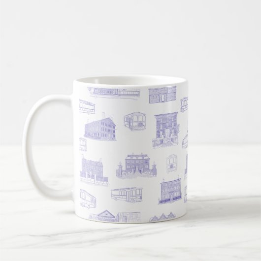 Historisches Salem MA Toile Kaffeetasse (Links)