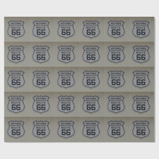 Historisches Schild Route 66 Geschenkpapier (Flach)