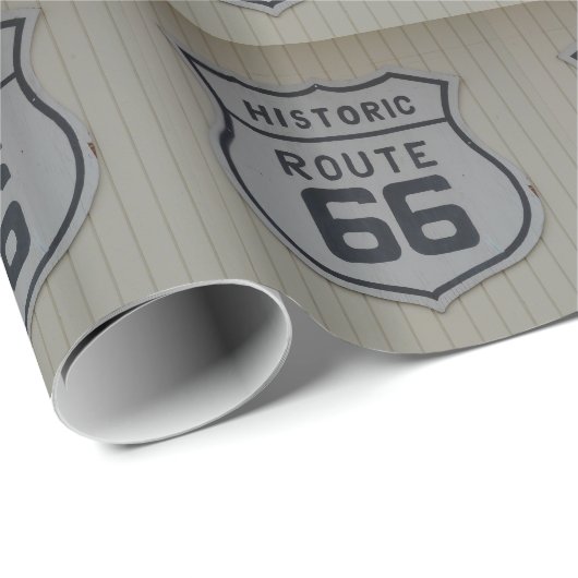 Historisches Schild Route 66 Geschenkpapier (Rolleneckpunkt)