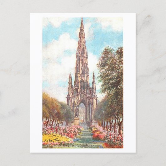 Historisches Scott Monument, Edinburgh, Schottland Postkarte (Vorderseite)