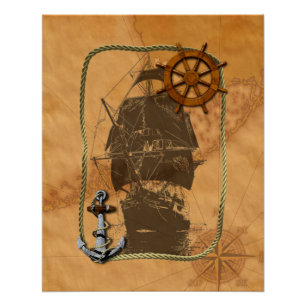 Historisches Segelschiff Poster