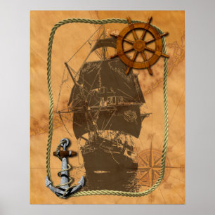 Historisches Segelschiff Poster