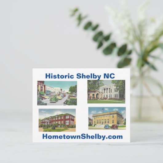 Historisches Shelby NC Postkarte (Stehend Vorderseite)