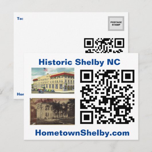 Historisches Shelby NC Postkarte (Vorne/Hinten)