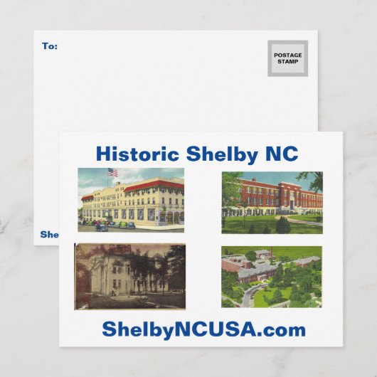 Historisches Shelby NC Postkarte (Vorne/Hinten)