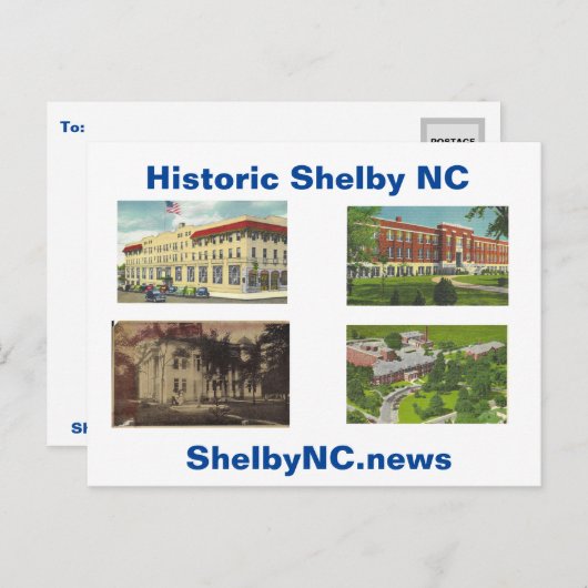 Historisches Shelby NC Postkarte (Vorne/Hinten)