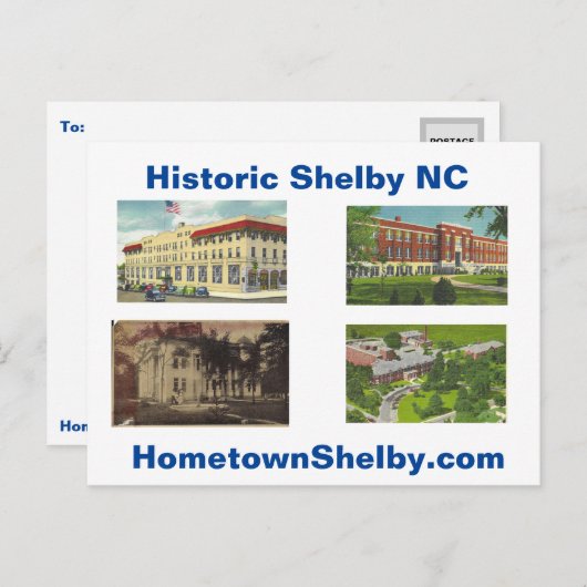 Historisches Shelby NC Postkarte (Vorne/Hinten)