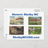 Historisches Shelby NC Postkarte (Vorne/Hinten)