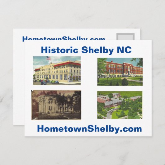 Historisches Shelby NC Postkarte (Vorne/Hinten)