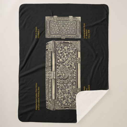 Historisches Silver Verziert Writing Box Sherpa Bl Sherpadecke (Vorderseite)