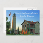 Historisches Southport-Leuchtturm Postkarte (Vorne/Hinten)