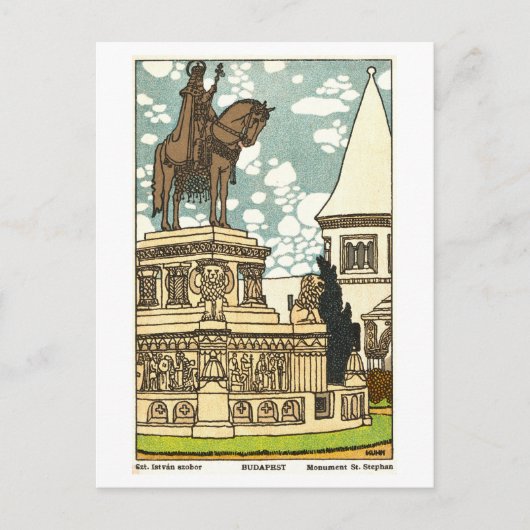 Historisches St.-Stephan-Denkmal in Budapest Postkarte (Vorderseite)