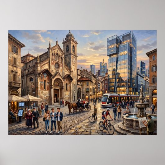 Historisches Stadtstraßenplakat Poster (Vorne)