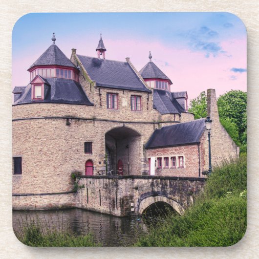 Historisches Stadttor in Brügge Getränkeuntersetzer (Vorderseite)