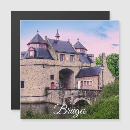 Historisches Stadttor in Brügge Magnet (Vorne/Hinten)