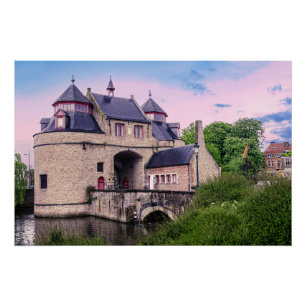 Historisches Stadttor in Brügge Poster