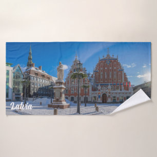 Historisches Stadtzentrum von Riga, Lettland Badehandtuch