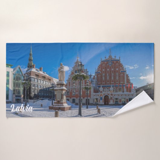 Historisches Stadtzentrum von Riga, Lettland Badehandtuch (Badehandtuch)