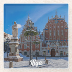 Historisches Stadtzentrum von Riga, Lettland Glasuntersetzer
