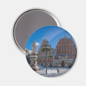 Historisches Stadtzentrum von Riga, Lettland Magnet (Vorderseite/Rückseite)