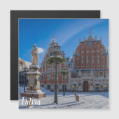 Historisches Stadtzentrum von Riga, Lettland Magnetkarte (Vorne/Hinten)