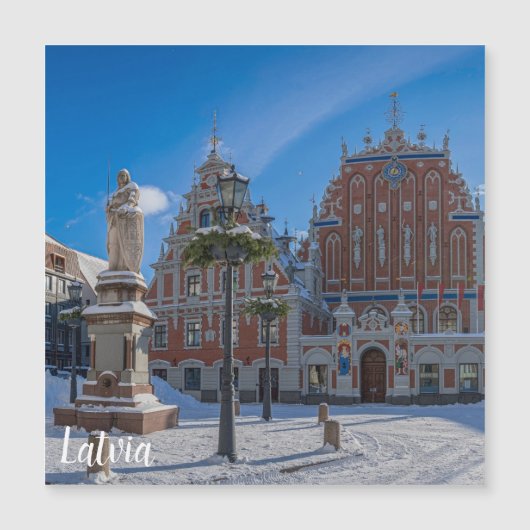 Historisches Stadtzentrum von Riga, Lettland Magnetkarte (Vorderseite)