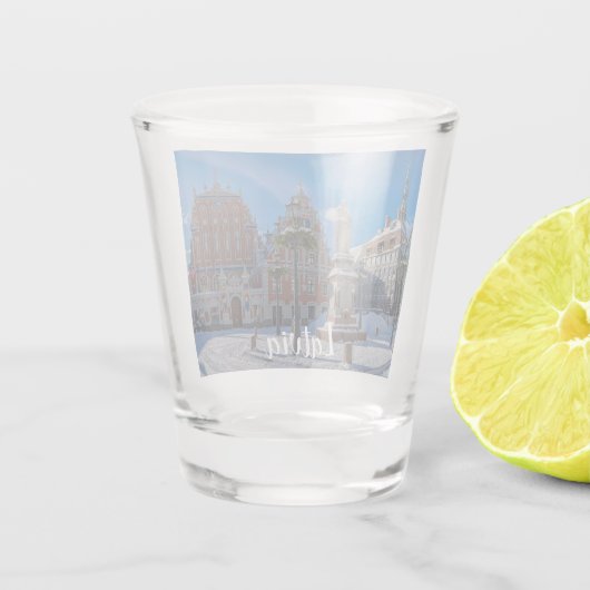 Historisches Stadtzentrum von Riga, Lettland Schnapsglas (Rückseite)
