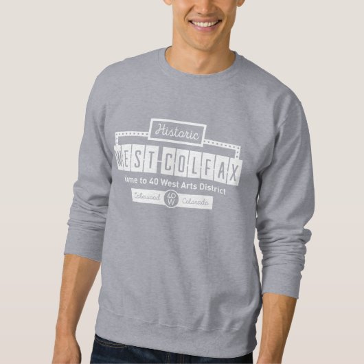 Historisches Unisex-Crew-Sweatshirt West Colfax Sweatshirt (Vorderseite)