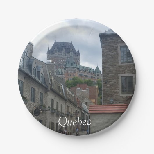 Historisches Viertel von Quebec City Pappteller (Vorderseite)