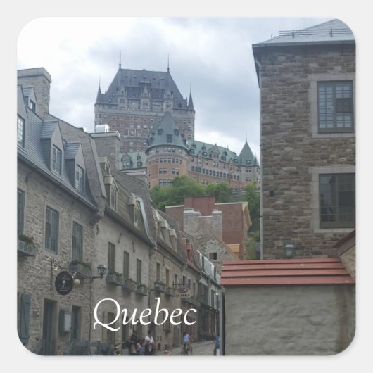 Historisches Viertel von Quebec Quadratischer Aufkleber (Vorderseite)