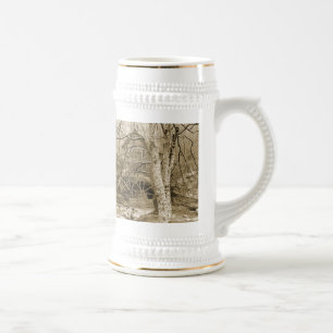 Historisches Wasserrad Bierglas