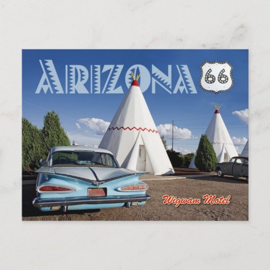 Historisches Wigwam Motel, Route 66, Arizona Postkarte (Vorderseite)