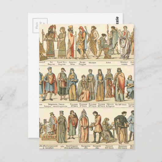 Historisches Ziviles Kleid Postkarte (Vorne/Hinten)