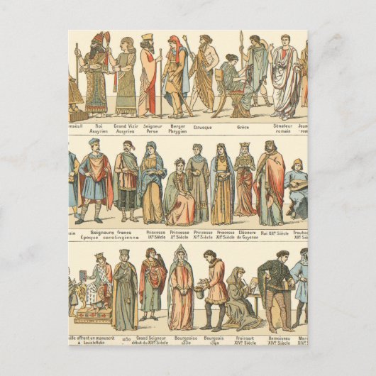 Historisches Ziviles Kleid Postkarte (Vorderseite)