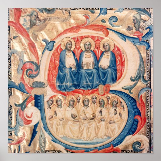 Historisierte erste 'B', die die Dreifaltigkeit da Poster (Vorne)