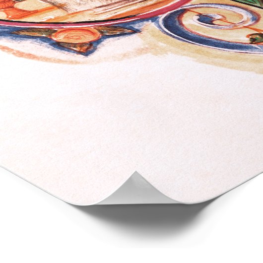 Historisierte erste 'D' mit einem Apotheker Poster (Ecke)