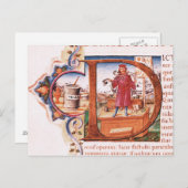 Historisierte erste 'D' mit einem Apotheker Postkarte (Vorne/Hinten)