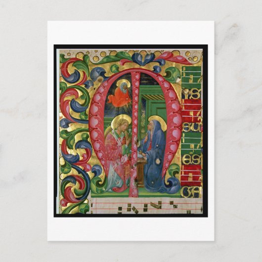 Historisierte erste "M" mit der Darstellung der An Postkarte (Vorderseite)