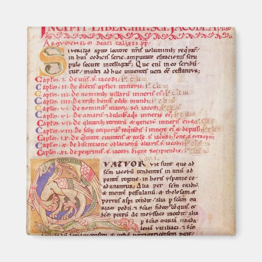 Historisierte erste "Q" mit drei Bildern Magnet (Vorne)