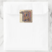 Historisierte erste 'R' mit dem Sultan Quadratischer Aufkleber (Tasche)
