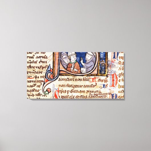 Historisierte erste 'S' mit Papst Gregory Leinwanddruck (Vorderseite)