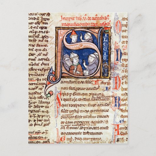 Historisierte erste 'S' mit Papst Gregory Postkarte (Vorderseite)